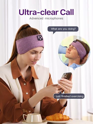 Fulext Bluetooth Sleep Headphones Headband – Ultimate Comfort for Side Sleepers, Thin HD Stereo Sound Quality – Ideal for Insomnia Relief and Travel Convenience – Perfect Gift for Men and Women – Enhanced Compatibility, Long-Lasting Battery Life for All Night Relaxation