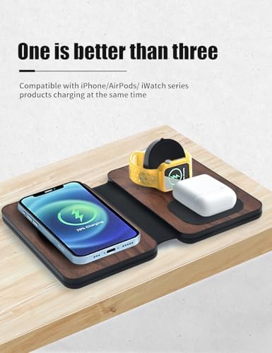 All-in-One Carbon Fiber Charging Station for Apple Devices – Fast Mag Safe Wireless Charger, Foldable Travel Solution for i Phone 16-12 Series, Air Pods & Apple Watch – Ultimate Portability & Efficiency