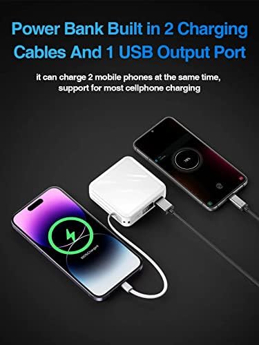 High-Capacity 20000 m Ah Fast Charging Power Bank with Built-in USB-C and i OS Cables – LED Display for Effortless Device Monitoring, Ideal for i Phone 14/13/12/11 & Samsung Galaxy, Lightweight Portable Charger for On-the-Go Power Solution