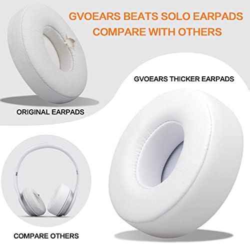 Upgrade Your Beats Solo 2 & 3 Experience with GVOEARS Premium Thicker Memory Foam Ear Pads – Exceptional Comfort & Noise Isolation, Durable 3 M Adhesive for Secure Fit, Stylish Grey Cushions for Enhanced Audio Performance and Long-Lasting Use – Perfect Headphone Accessories for Wireless & Wired Models