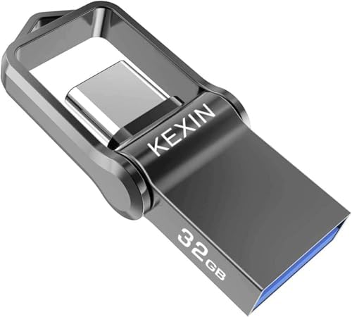 KEXIN 64 GB USB C Flash Drive – Ultra-Fast USB 3.0 Dual Connector Mini Drive for Type-C Devices – Portable OTG Memory Stick for Android Smartphones & Tablets – Robust Metal Design for Everyday Use
