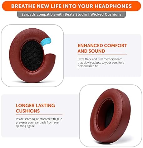 Upgrade Your Audio Experience with WC Wicked Cushions Replacement Ear Pads for Beats Studio 2 & 3 – Retro 90’s White | Luxurious PU Leather & Enhanced Foam for Optimal Sound Isolation | Perfectly Fits B0501 & B0500 Models | Not Compatible with Beats Solo | Enhanced Adhesive for Maximum Durability and Longevity