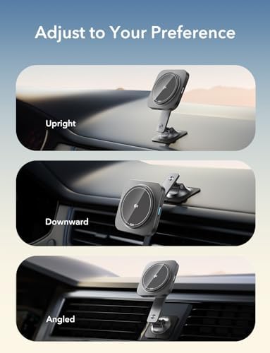 Transform Your Driving Experience with the ESR Qi2 15 W Mag Safe Car Mount Charger – Universal Dashboard & Tesla Compatible Magnetic Wireless Charger for i Phone 16/15/14/13/12 – Adjustable Phone Holder for Optimal Viewing – Fast Charging & Enhanced Safety Features