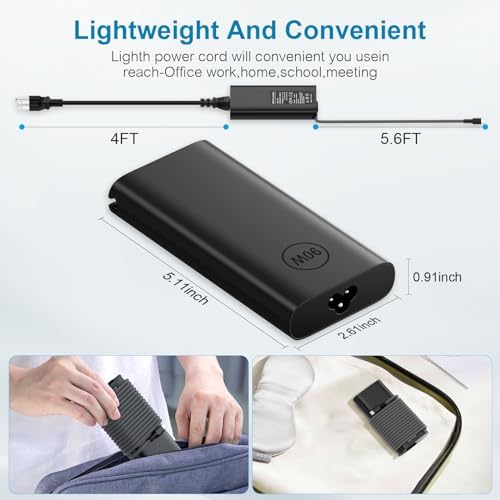 Dell 90 W USB-C Power Adapter for Latitude, Precision, and XPS Laptops – Fast Charging, Universal Compatibility & Enhanced Safety Features for Efficient Power Delivery – Ideal for XPS 12, 13, 15, Latitude 5290, 7390 2-in-1 and More – Reliable AC Adapter with 30-Day Satisfaction Guarantee and 12-Month Warranty