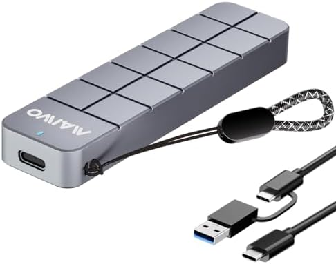 Transform Your Storage with the MAIWO M.2 NVMe SSD Enclosure – Ultra-Fast USB 3.2 Gen 2 10 Gbps Adapter for 8 TB SSDs, Versatile Type-C Cable Included, Durable Aluminum Design for Gamers and Creators.