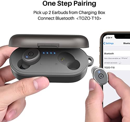 TOZO T10 True Wireless Bluetooth 5.3 Earbuds – 45 Hours of Playtime, IPX8 Waterproof Stereo Headphones with Built-in Mic – Customizable Sound with 32 EQ Settings via App for Enhanced Audio Experience and Seamless Connectivity