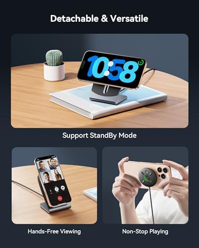 Elevate Your Charging Experience with the INIU 15 W Fast Magnetic Wireless Charger Stand – Sleek, Travel-Friendly Design for i Phone 12-16 and Air Pods, Featuring Adaptive Sleep-Friendly Light and Advanced Safety Features for Optimal Performance