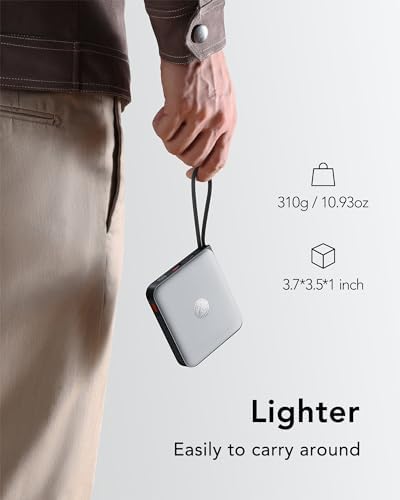VRURC 20000 m Ah Portable Power Bank with Integrated Cables – Ultimate Travel Companion for i Phone 11-16 & Samsung Galaxy Series – Rapid 22.5 W Fast Charging Efficiency, Compact Design for On-the-Go Convenience – Essential Battery Pack for Uninterrupted Connectivity