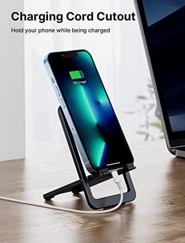 JSAUX Cell Phone Stand [2-Pack] Foldable Aluminum Adjustable Phone Holder for Desk Portable Travel Holder Office Desk Accessories Compatible with iPhone 15 14 13 12 11 Pro Max X Samsung S24 S23 Grey – Enhanced Compatibility and Speed