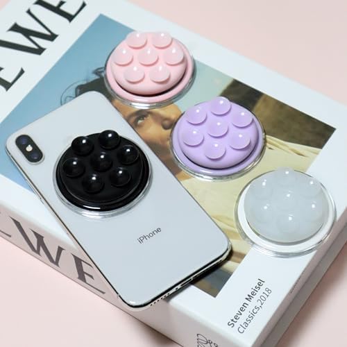 Sleek Pink Magnetic Silicone Suction Cup Phone Mount – Effortless Hands-Free Support for Selfies & Videos, Durable Grip, One-Touch Operation, Lightweight & Versatile Design for All Phone Models