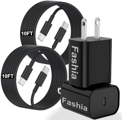 Ultimate USB C Charger for i Phone 16 & 15 – Fast Charging with 10 FT Long USB C to C Cable – Ideal for i Pad Pro 12.9/11 & i Pad Air 5 th – Reliable Power Block for Home & Travel – Enhanced Speed & Compatibility