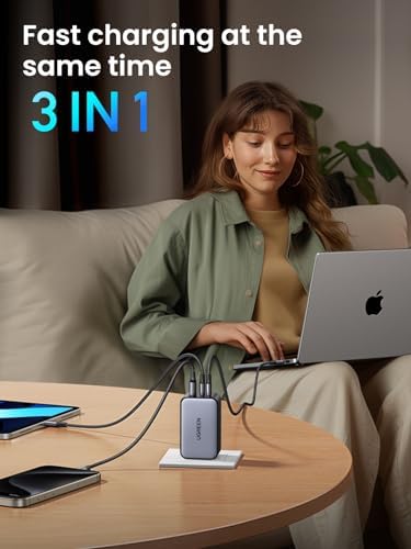 UGREEN Nexode X 100 W USB-C Charger Block – Ultra Compact 3-Port Ga N Power Adapter for Fast Charging Mac Book Pro, i Phone 15, Galaxy S24 Ultra, and More – Enhanced Compatibility with PPS Technology for Multiple Devices – Superior Energy Efficiency and Comprehensive Device Protection