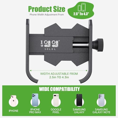 Universal Golf Cart Phone Holder for i Phone & Samsung – 360-Degree Rotatable Alloy Mount for Yamaha, EZGO, and Club Car – Effortless Installation & Enhanced Device Security for Seamless Navigation on the Course