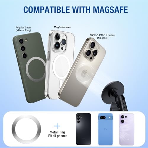 CNC Vent Phone Holder, Magnetic Air Vent Phone Holder Cradles Mount Compatible with F150 2015-2020 & Super Duty F250 F350 F450 2017-2021, Full Metal Bracket for Most CellPhones – Enhanced Compatibility and Speed