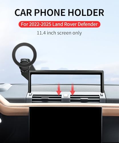 Premium Car Phone Holder for 2022-2025 Land Rover Defender – 11.4-Inch Screen Compatible, 360° Rotation Mount with Mag Safe Integration, Sleek Design That Preserves Air Vent Functionality – Elevate Your In-Car Connectivity and Safety