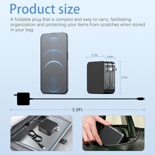 Universal 65 W/45 W USB-C Fast Charging Wall Adapter – Versatile Power Solution for HP, Dell, Lenovo, Asus & More – Compact Design for Travel and Office Use – Optimal Charging Efficiency for Laptops & Devices with Safety Features