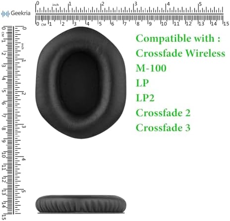 Elevate Your Audio Experience with Geekria Quick Fit Memory Foam Replacement Ear Pads for V-Moda Crossfade Wireless/2/3, M-100, LP, and LP2 Headphones – Superior Sound Quality, Easy Installation, and Ultimate Comfort in Sleek Black Design