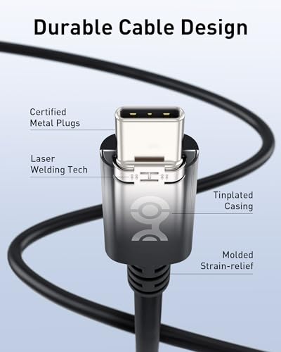 High-Performance 240 W USB C Cable – 9.8 ft Fast Charging & Data Transfer Cord for Mac Book, i Pad Pro, XPS, Surface Pro – Durable, Flexible Design Ideal for Home & Office Use – Essential Accessory for Tech Professionals and Enthusiasts