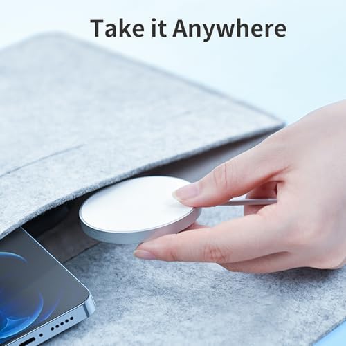 Mag Safe Charger 2 Pack – 15 W Magnetic Wireless Fast Charging Pads for i Phone 16/15/14/13/12 & Air Pods – Slim, Portable Design with Durable Aluminum Alloy – Quick USB-C/A Compatibility – Stylish Silver Finish for Ultimate Convenience and Efficiency