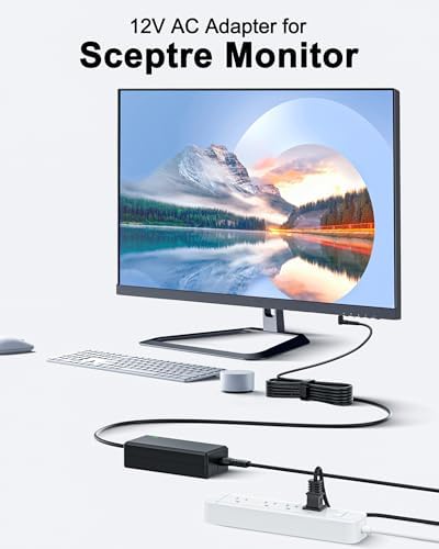 Universal 12 V AC Power Adapter for Sceptre EC Series Monitors – Reliable Replacement for 15″ to 32″ Models – Ensures Uninterrupted Performance for Gaming, Streaming, and Work – Lightweight, Robust Design with Fast Charging for Ultimate Convenience and Efficiency