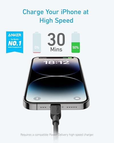 Anker 6 FT USB C to Lightning Cable Duo – MFi Certified High-Speed Charging Solution for i Phone 14 Series and More – Durable & Flexible Dual Pack for Ultimate Convenience and Connectivity