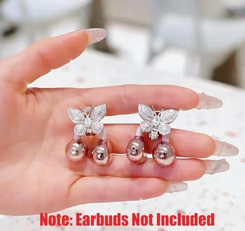 Transform Your Audio Experience with Kinglucky Crystal Bow Ear Cuffs – Stylish Clip-On Accessory for Open-Ear Headphones, Perfect for Upgrading Earbud Fashion and Comfort, Easy Installation, and Enhanced Compatibility for On-the-Go Lifestyles