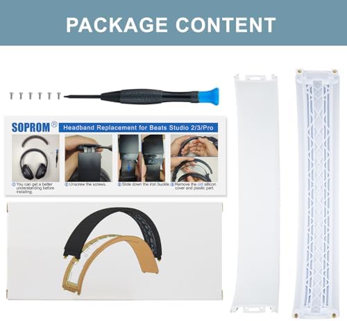 Transform Your Beats Studio 2 & 3 with SOPROM Premium Rubber Headband Cover – Stylish White Replacement Accessory for Enhanced Comfort and Durability in Wired & Wireless Models – Effortless Installation for a Revitalized Audio Experience