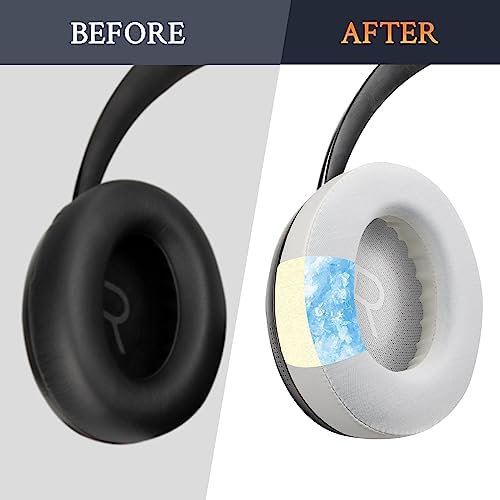 Transform Your Bose 700 Wireless Headphones with SOULWIT Cooling Gel Earpads – Ultra-Soft Ice Silk Fabric for Breathable Comfort, High-Density Noise-Cancelling Foam for Superior Sound Isolation, Easy Installation & Elegant White Design – Elevate Your Audio Experience Today!
