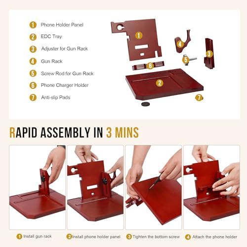 ONETIGRIS Nightstand Organizer, Gifts for Men Women Dad Husband Son Boyfriend Wife, Wood Phone Docking Station Gifts for Father’s Day, Birthday Mother’s Day and Valentine’s Day – Enhanced Compatibility and Speed
