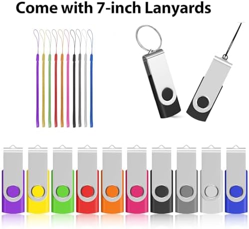 Vibrant 10-Pack 512 MB Swivel USB Flash Drives – Portable Memory Sticks for Effortless Data Storage, Durable Design with Mixed Colors for Easy Identification – Perfect for Students and Professionals on the Go!