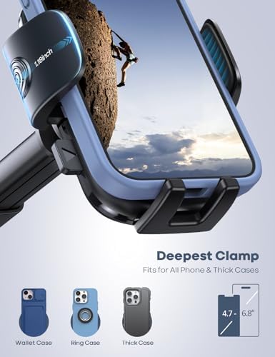 Lamicall 360° Adjustable Car Phone Holder with Military-Grade Suction Cup – Secure Smartphone Mount for i Phone 16 & Galaxy Models – Effortless Quick-Release Design for Safe Driving and Optimal Viewing Angles in Any Vehicle