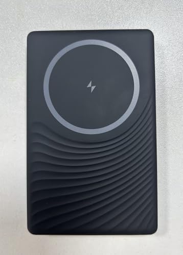 Sleek 5000 m Ah Mag Safe Battery Pack – Fast Wireless Charger for i Phone 12-16 Series – 20 W PD Magnetic Power Bank with USB-C – Ultra Slim Portable Charging Solution in Matte Black for Effortless Power On-the-Go