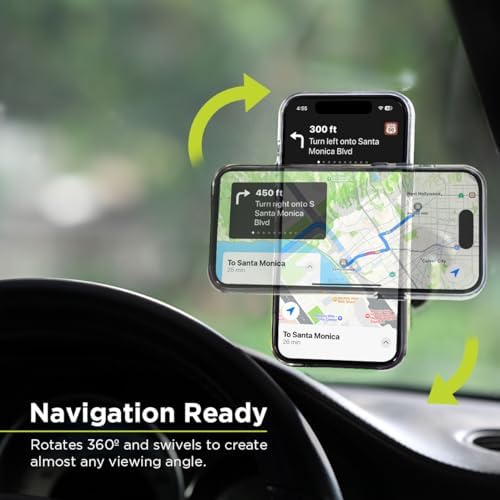 Mag Safe Compatible Qi-Certified Fast Magnetic Wireless Car Charger for i Phone 15/14/13/12 – Powerful Qualcomm Charging with Dual Mount Options for Seamless Driving Experience – Sleek & Compact Design for Effortless Convenience