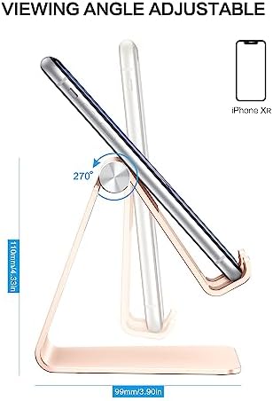 OMOTON Adjustable Cell Phone Stand, C2 Aluminum Desktop Phone Holder Dock Compatible with iPhone 15 14 13 Xs XR 8 Plus 7 6, Samsung Galaxy, Google Pixel, Android Phones – Enhanced Compatibility and Speed