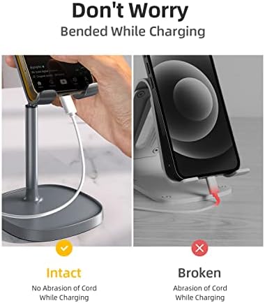 LISEN Cell Phone Stand Adjustable Phone Holer for Desk, Computer Office Desk Accessories for iPhone 16 Holder Women Kitchen Essentials Fits All Mobile Phones Switch Kindle iPads Tablet 4-10in Black – Enhanced Compatibility and Speed