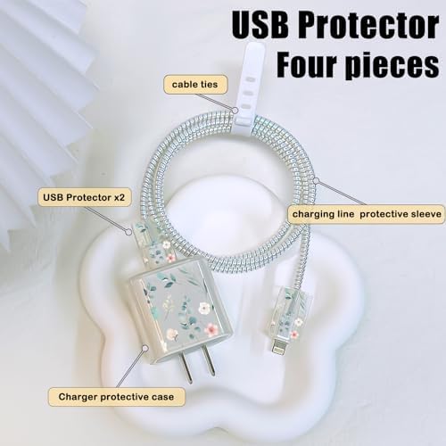 Charming Flower Butterfly Cable Protector for i Phone Chargers – Stylish Bright Blue Data Cable Saver for i Phone 11, 12, 13, 14 Pro Max, XS, XR, X, 7 & 8 Plus – Durable Cord Shield Enhancing Lifespan & Connection Reliability – Perfect i Phone Charger Accessory for Everyday Use
