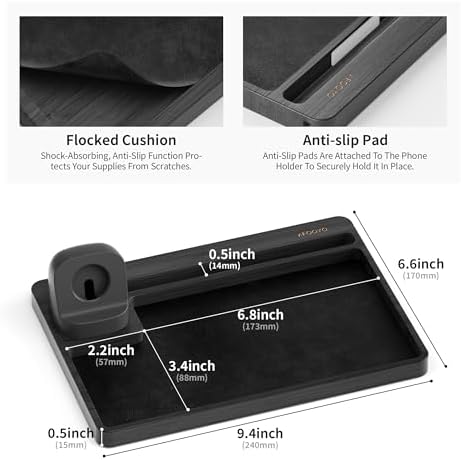 Wooden Watch Band Organizer – Charger Stand Compatible with All Apple Watch Series and Watch Bands Display Watch Storage Case Tray with Acrylic Top Lid(Bamboo) – Enhanced Compatibility and Speed