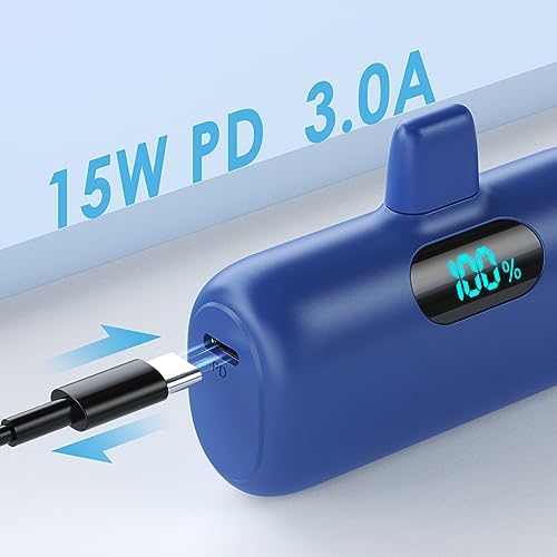 Compact Pink Portable Charger for i Phone – 5000 m Ah PD Fast Charging Power Bank, Lightweight Mini Battery Pack Compatible with i Phone 14/14 Pro Max/13/13 Pro/12 Pro/11/XS/XR/X/8/7/6 – Stylish and Versatile Backup Solution for On-the-Go Power