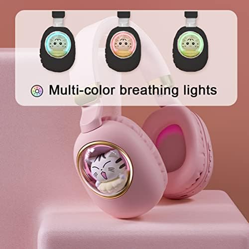 Enchanting Pink Cat Ear Bluetooth Headphones for Kids – Fun Noise-Cancelling Over-Ear Design with LED Lights, Ultimate Comfort for School, Travel, and Everyday Adventures – Elevate Young Music Experiences with Superior Sound Quality and Playful Style