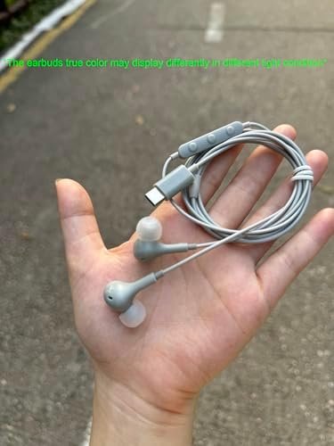 Magnetic USB C Earbuds for Samsung Galaxy S24 Ultra, S23 FE, S22, S21, A54, A53 & i Phone 16, 15 Pro Max – Noise Isolating Wired Headphones with Microphone and Volume Control for Enhanced Audio Experience – Perfect for Music Lovers and Professionals