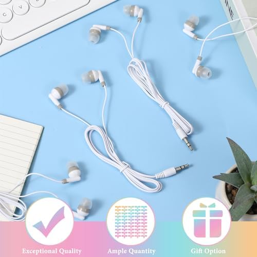 Bulk 50 Pack Red Wired In-Ear Headphones – Individually Bagged Earbuds for Enhanced Sound Quality and Device Compatibility – Perfect for Schools, Events, and Corporate Giveaways