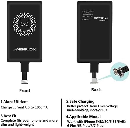 ANGELIOX Premium Fast Wireless Charging Pad with Integrated Receiver – Effortless Cord-Free Solution for i Phone Models 5 to 7 Plus, Enhance Device Durability and Streamline Your Charging Experience with Modern Elegance