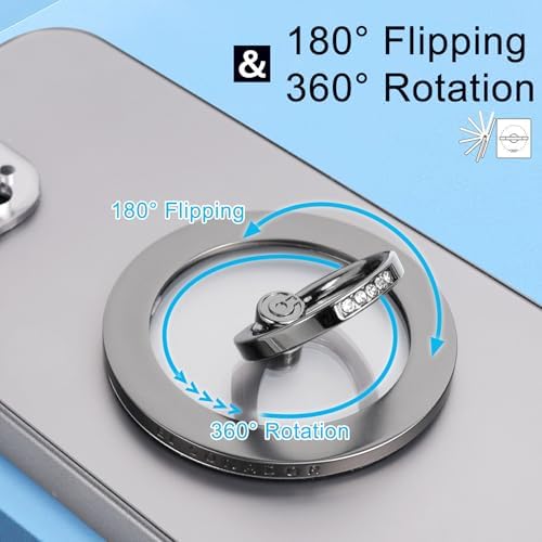 Experience Unmatched Elegance and Functionality with the EI Sonador Magnetic Phone Grip – Premium Transparent Gold Diamond Ring Holder for i Phone 14 Plus, 13, 12 Pro Max & Mini – Ideal for Effortless Selfies and Hands-Free Use, Enhanced Mag Safe Compatibility, Lightweight Removable Design for Ultimate Convenience