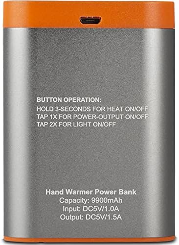Ultimate Electric Hand Warmer & Power Bank by Bone View – 9900 m Ah Rechargeable Battery with Rapid Heat & Integrated Flashlight – Essential Camping Gadget for Hunters, Fishers & Outdoor Enthusiasts – Lightweight, Durable, Multi-Device Charging Solution