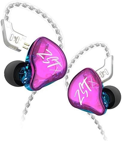 KZ ZST X Noise-Isolating Earbuds with Microphone in Vibrant Cyan – Superior Sound Quality and Ergonomic Comfort for Music Lovers and Active Lifestyles