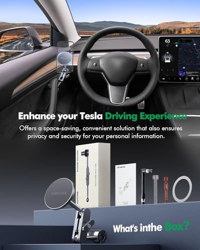 Magnetic Tesla Phone Mount for Model Y & Model 3 – Effortless Door-Install Holder for i Phone 16/15/14/13/12, Enhanced Stability & Compatibility with Mag-Safe Technology, Ideal Tesla Accessories for a Safer Driving Experience