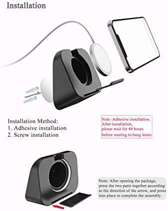 Phone Wall Mount for Magsafe Charger Bedside Phone Holder Compatible with Magsafe Accessories Fit for iPhone 12/12 Pro/ 13 Pro Max(Charger Not Included) (Black) – Enhanced Compatibility and Speed