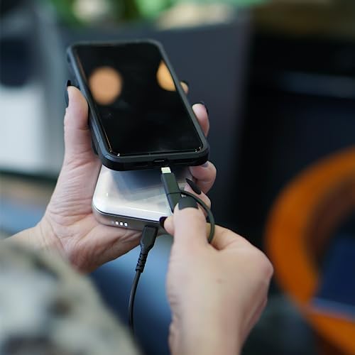 Limitless Innovations Silver Touch Light: 4,000 m Ah Power Bank & Compact Mirror Combo for On-the-Go Charging and Makeup Perfection – Sleek, Portable, and Versatile LED Purse Light for Effortless Touch-Ups and Enhanced Device Compatibility