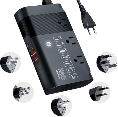 Ultimate 500 W Pure Sine Wave Voltage Converter – Transform 220 V to 110 V for Global Travel – Compact Power Adapter with Dual USB Ports – Optimal Device Protection & Versatile Functionality for International Adventures – Essential for Travelers and Business Professionals