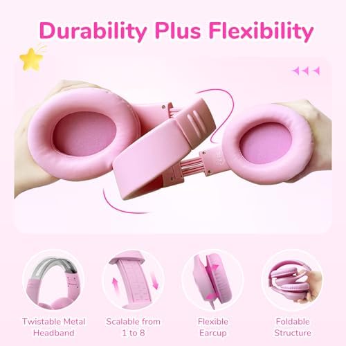 Transform Your Child’s Audio Adventures with Ear Fun K3 Kids Over-Ear Headphones – Engineered for Safe Listening with Volume Limiting, Exceptional HD Stereo Sound, and Travel-Friendly Foldable Design in Vibrant Blue – Ideal for School, Stylish for Every Young Explorer with Enhanced USB-C Compatibility!